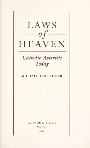 Book cover for Laws of Heaven