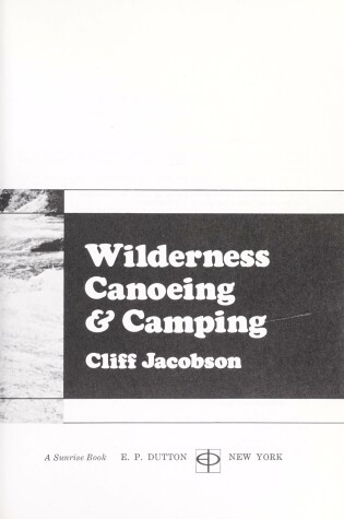 Book cover for Wilderness Canoeing