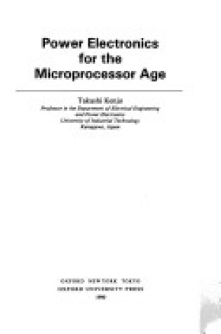 Cover of Power Electronics for the Microprocessor Age