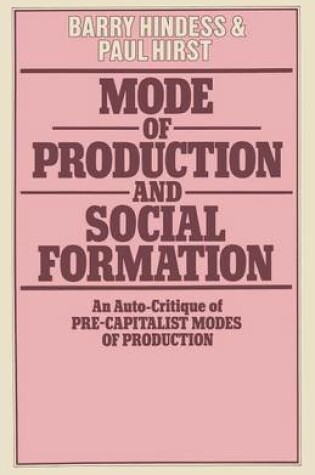Cover of Mode of Production and Social Formation