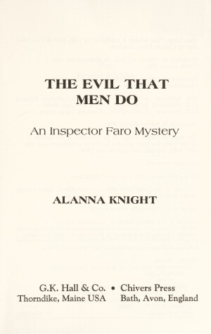 Cover of The Evil That Men Do