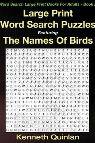 Cover of Large Print Word Search Puzzles Featuring The Names Of Birds