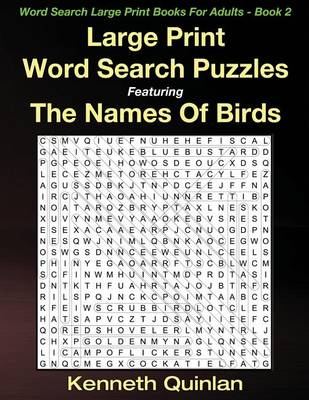 Book cover for Large Print Word Search Puzzles Featuring The Names Of Birds