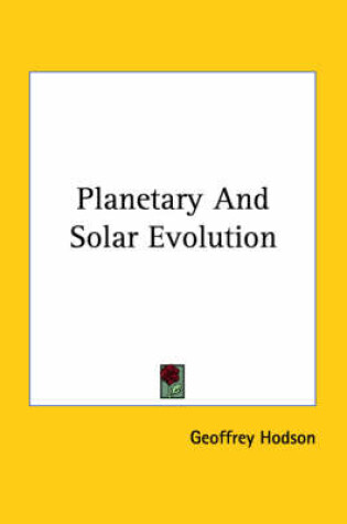 Cover of Planetary And Solar Evolution