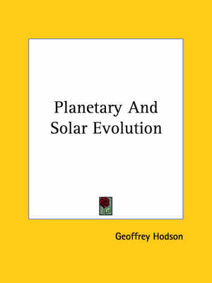 Book cover for Planetary And Solar Evolution