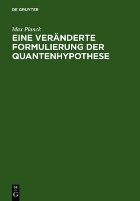 Book cover for Eine Veranderte Formulierung Der Quantenhypothese