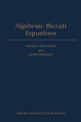 Cover of Algebraic Riccati Equations