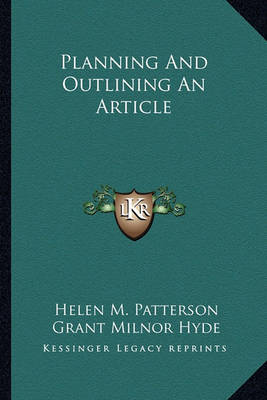 Book cover for Planning and Outlining an Article