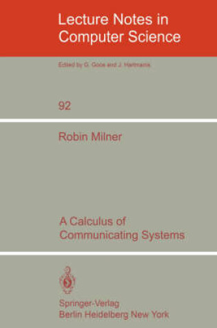 Cover of A Calculus of Communicating Systems