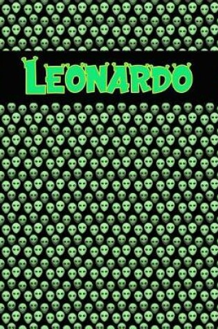 Cover of 120 Page Handwriting Practice Book with Green Alien Cover Leonardo