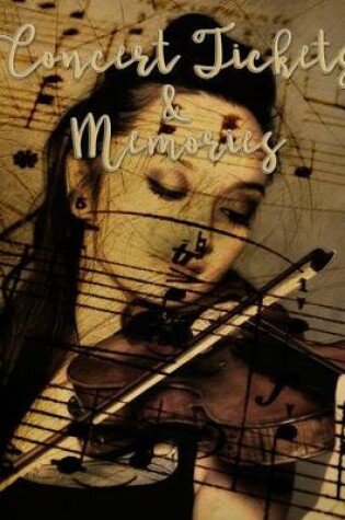 Cover of Woman Playing Violin Against Sheet Music Background