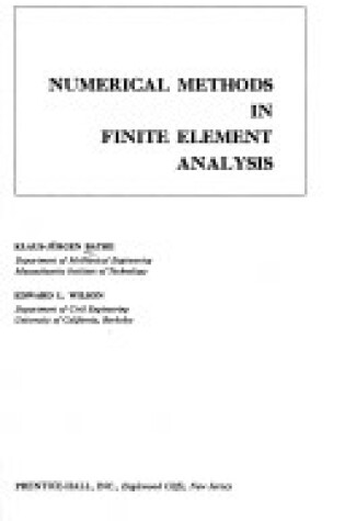 Cover of Numerical Methods in Finite Element Analysis