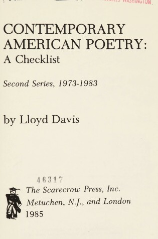 Cover of Contemporary American Poetry