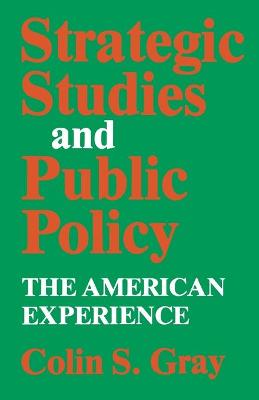 Book cover for Strategic Studies and Public Policy