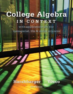 Book cover for College Algebra in Context (Subscription)