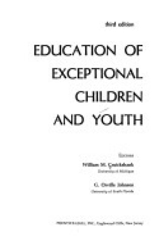 Cover of Education of Exceptional Children and Youth