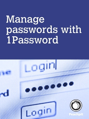 Book cover for Manage passwords, with 1Password