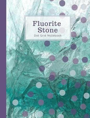 Book cover for Teal Green Fluorite Stone & Purple Polka Dot Grid Journal Notebook