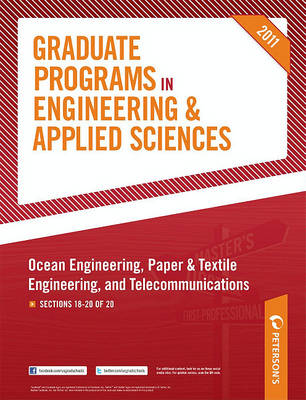 Book cover for Peterson's Graduate Programs in Engineering & Applied Sciences, Aerospace/Aeronautical Engineering, Agricultural Engineering & Bioengineering, and Architectural Engineering 2011