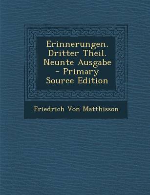 Book cover for Erinnerungen. Dritter Theil. Neunte Ausgabe