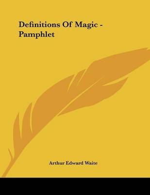 Book cover for Definitions of Magic - Pamphlet