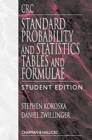 Cover of CRC Standard Probability and Statistics Tables and Formulae, Student Edition