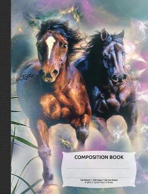 Book cover for Wild Horses Composition Notebook, Narrow Ruled