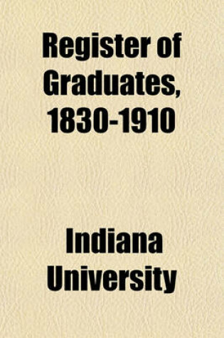 Cover of Register of Graduates, 1830-1910