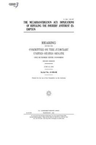 Cover of The McCarran-Ferguson Act