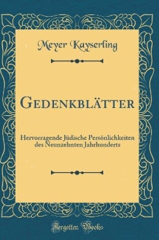 Cover of Gedenkblätter