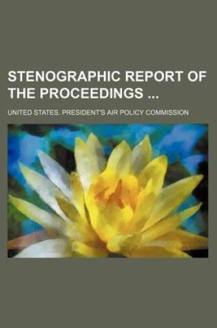 Cover of Stenographic Report of the Proceedings