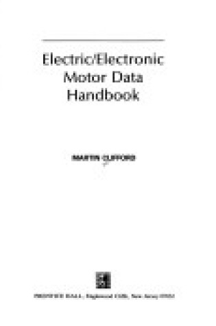 Cover of Electric-electronic Motor Data Handbook