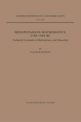 Cover of Mesopotamian Mathematics 2100-1600 BC