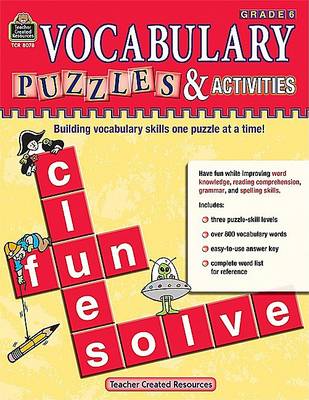 Book cover for Vocabulary Puzzles & Activities, Grade 6