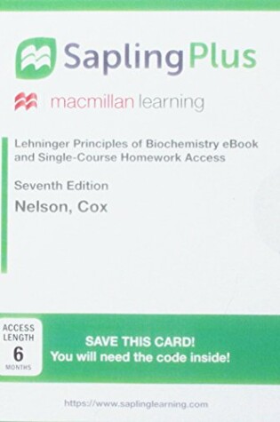 Cover of Saplingplus for Lehninger Principles of Biochemistry (Single-Term Access)