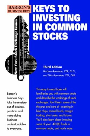 Cover of Key to Investing in Common Stocks