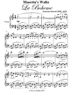 Book cover for Musetta's Waltz La Boheme Easy Piano Sheet Music