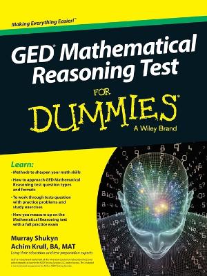 Book cover for GED Mathematical Reasoning Test For Dummies