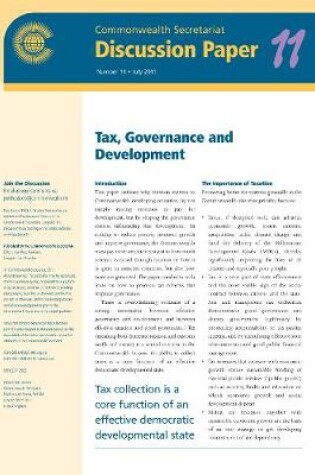 Cover of Tax, Governance and Development