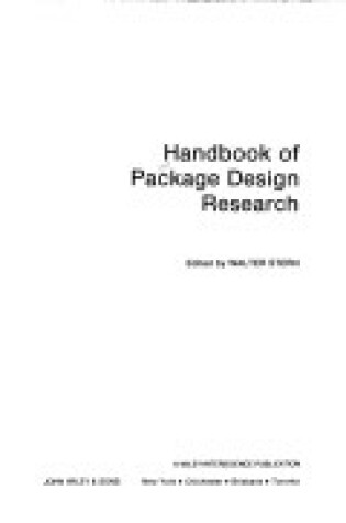 Cover of Handbook of Package Design Research