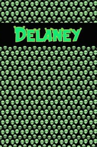 Cover of 120 Page Handwriting Practice Book with Green Alien Cover Delaney