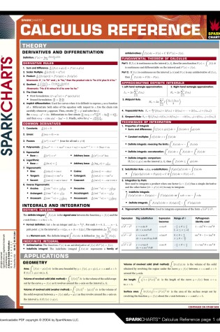 Cover of Calculus Reference (Sparkcharts)