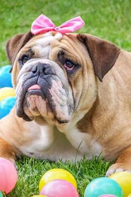 Book cover for English Bulldog with a Pink Bow Journal