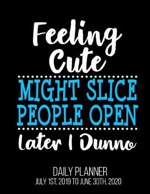 Book cover for Feeling Cute Might Slice People Open Later I Dunno Daily Planner July 1st, 2019 To June 30th, 2020