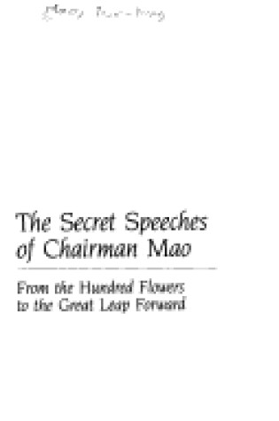 Cover of The Secret Speeches of Chairman Mao