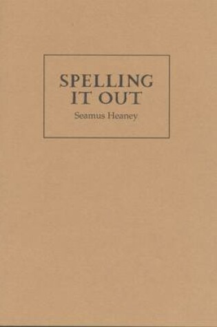 Cover of Spelling it Out
