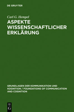 Cover of Aspekte Wissenschaftlicher Erklarung