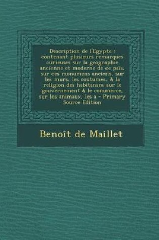 Cover of Description de L'Egypte