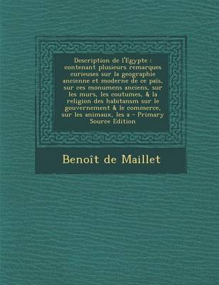 Book cover for Description de L'Egypte