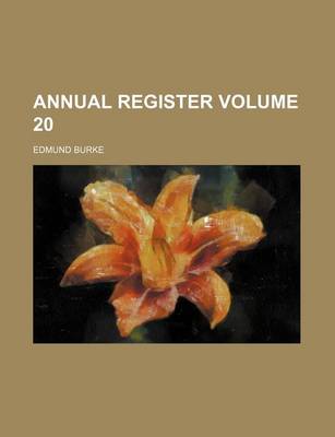 Book cover for Annual Register Volume 20